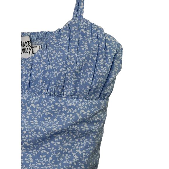 Princess Polly Tiarnie Top Blue Floral Print Size 2 - Picture 5 of 7